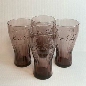 Coca-Cola amethyst purple glasses set of 4
